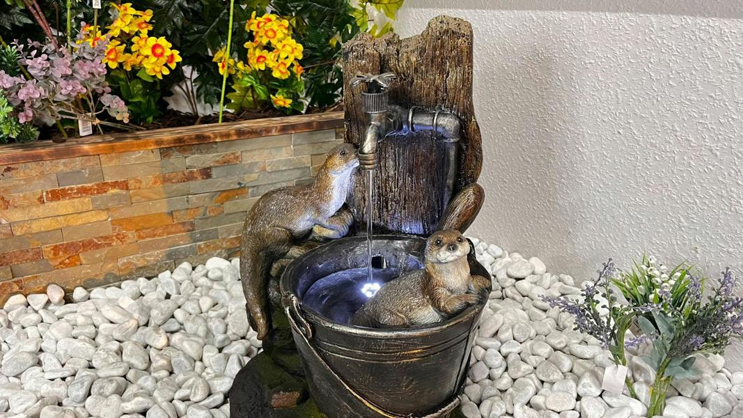 Tranquillity Water Features Otters at Tap Animal Animal Fountain Water Feature