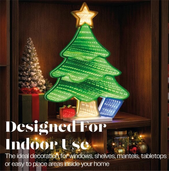 Scotts of Stow Xmas Haus Multicolour LED Infinity Light Tree Indoor Decoration
