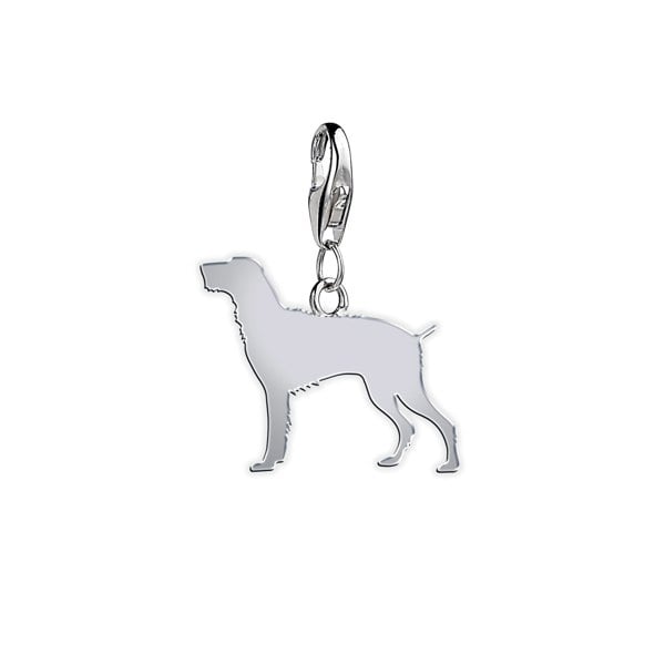 German Wirehaired Pointer Silhouette Silver Charm - MYLEE London