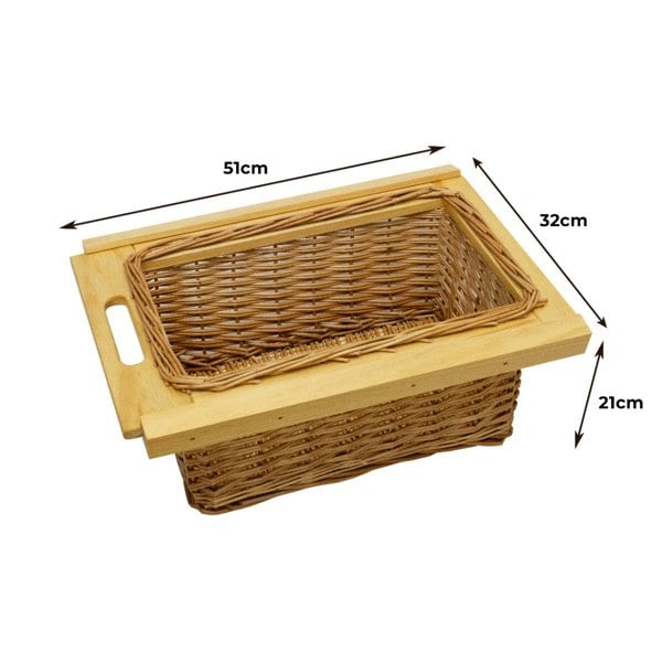 Kukoo 3 x Pull Out Wicker Kitchen Baskets 400mm