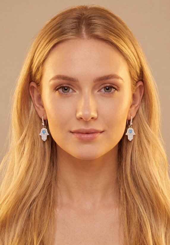 Latelita Hamsa Hand Drop Earrings Gold