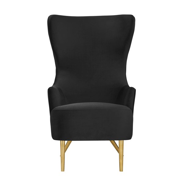 Furniture Edit Julia Black Velvet Wingback Occasion Accent Chair