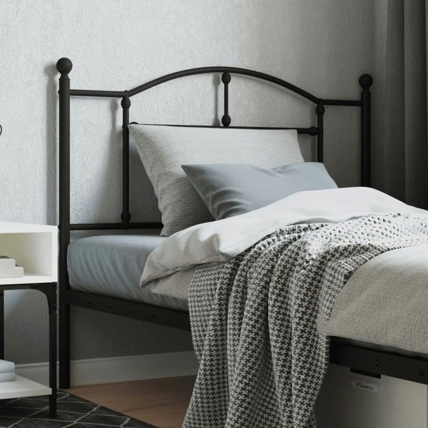 Berkfield Metal Headboard Black 107 cm
