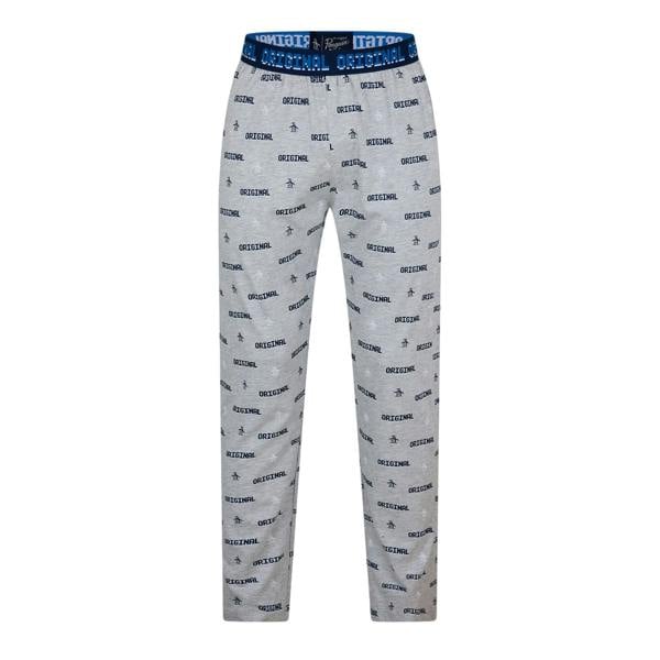 Original Penguin Mens Wordmark Regular Pyjama Bottoms - Grey - 