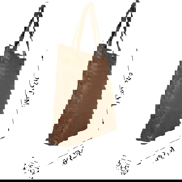 Assots London 'SIENNA' Tan Croc + Pebble Grain Unlined Leather Tote Bag