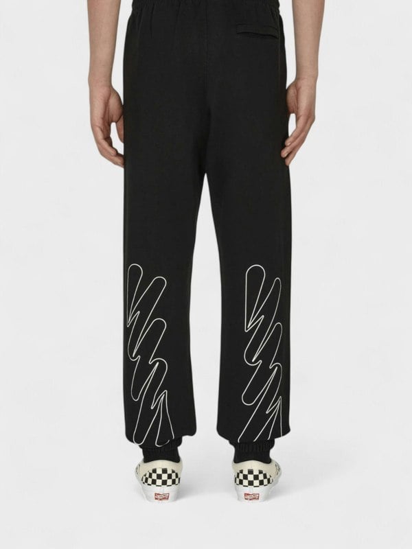 Off - White Wave Outline Diag Slim Sweatpants Black - Supplied FashionOff - White