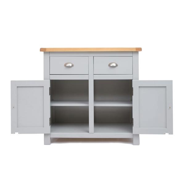 Cabinet Bits Argenta Light Grey 2 Drawer 2 Door Sideboard Chrome Cup Handle