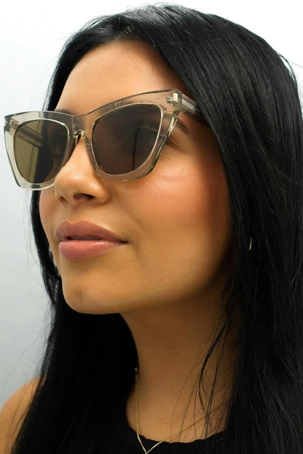 Saint Laurent Sunglasses SL214 Kate 032 Transparent Beige Brown