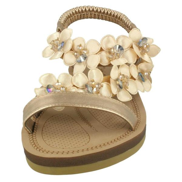 Anne Michelle Ladies Anne Michelle Flower Trim Sandals