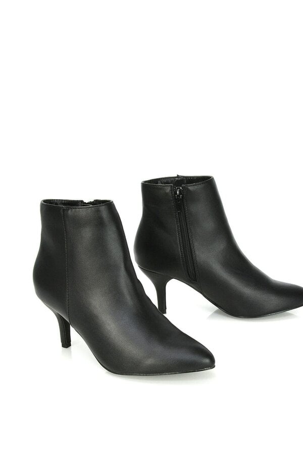 XY LONDON Low Mid Kitten High Heel Stiletto Zip-Up Ankle Boots