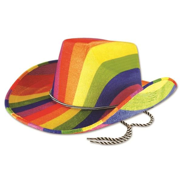 Bristol Novelty Unisex Adults Rainbow Cowboy Hat - Rainbow - 