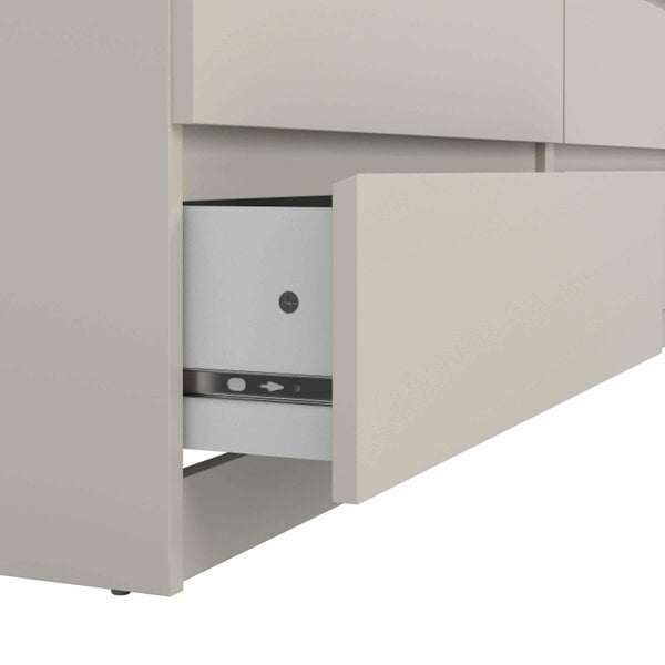 Wyld Haus Budapest Cream and Natural Oak Effect Wide Chest 6 Drawers