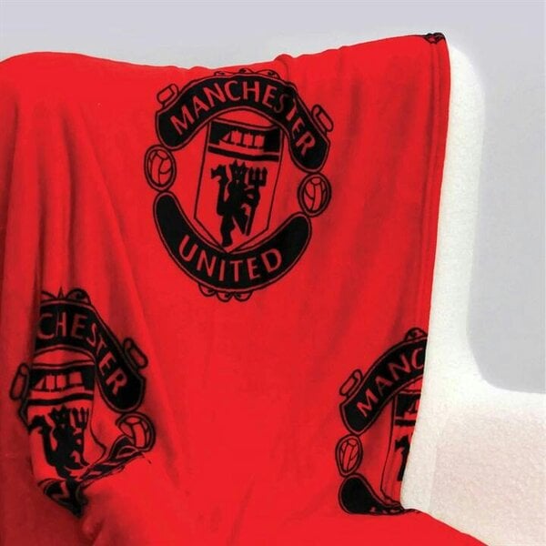 Manchester United FC Crest Fleece Blanket, Bedroom, Sports, Gift