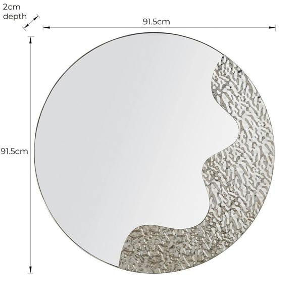 Pagazzi Lighting Ripple Silver Round Mirror