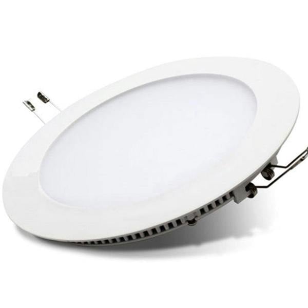 ENER-J 18W Recessed Round LED Downlight Panel, 220mm, 205mm Cut-Out, 3000K Warm White, 20,000 Hours, CE Driver, 2-Year Warranty - Pack of 4