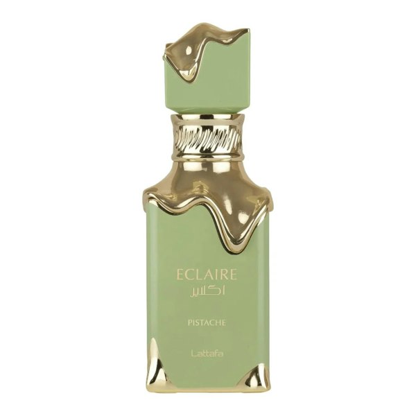 Lattafa  Eclaire Pistache Bottle on white background