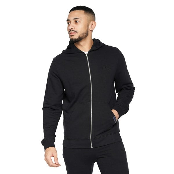 Crosshatch Mens Braxson Full Zip Hoodie - Black