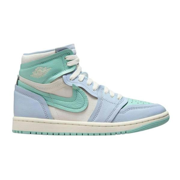 Nike Womens/Ladies Air Jordan 1 Leather High-top Trainers - Light Blue - 