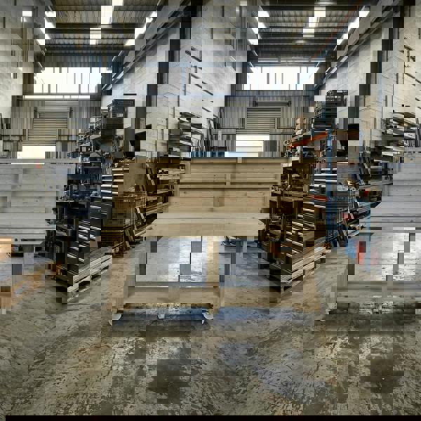 Arbor Garden Solutions Indoor/outdoor workbench, pressure treated bench with back panel and wheels