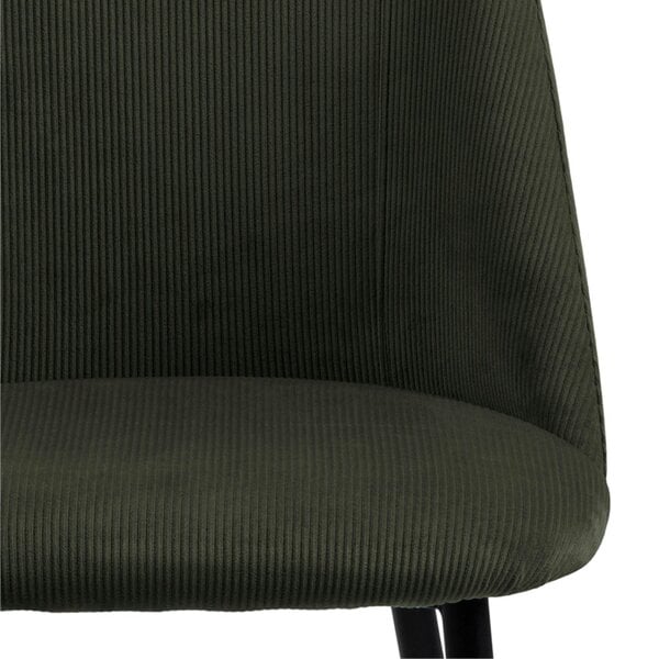 Wyld Haus Set of 4 Svendborg Olive Green Upholstered Dining Chair Black Metal Legs
