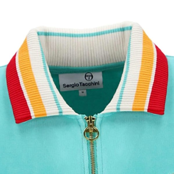 Sergio Tacchini Slice Velour Track Top Jacket Pool Blue