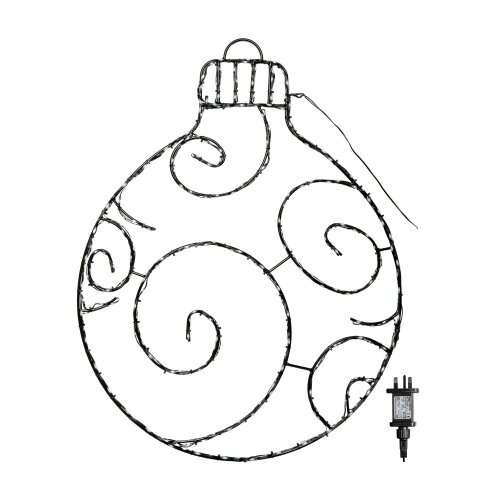 Samuel Alexander 78cm Metal Hanging Christmas Bauble with 245 Static & Twinkling LEDs in Blue & White