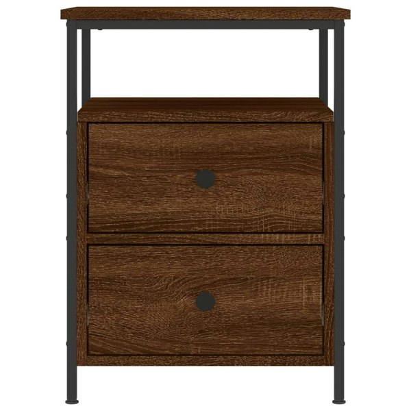 Berkfield Bedside Cabinet Brown Oak 44x45x60 cm Engineered Wood