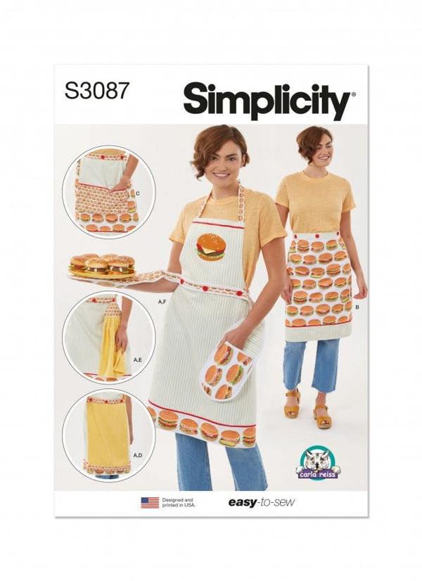 Simplicity Sewing Pattern 3087, Aprons, Accessories for Women, A (ALL SIZES) - Easy