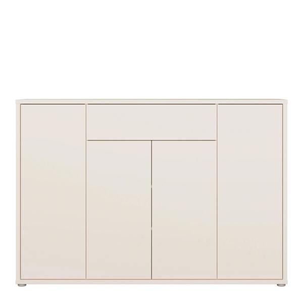 Furniture To Go Alice Springs Shoe Cabinet with 4 Doors Push-to-Open & 1 Drawer Push-to-Open in Sand