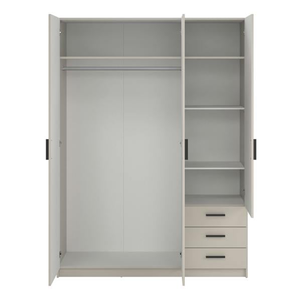 Furniture To Go Sprint Wardrobe with 3 Doors + 3 Drawers in Cashmere