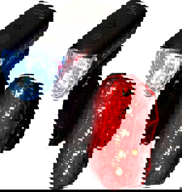 Sport Direct 20 Lumens Battery Front Bike Light & 5 Red SMD LEDs Rear Light