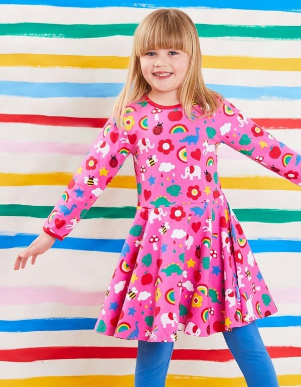 Organic Magical Mix - Up Print Skater Dress - Toby Tiger UK Retail