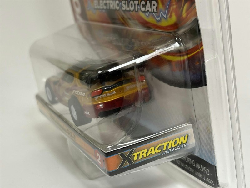 Auto World Slot Cars 1995 Mazda RX-7 Gold Red HO Scale Slot Car X Traction Auto World SC378-2