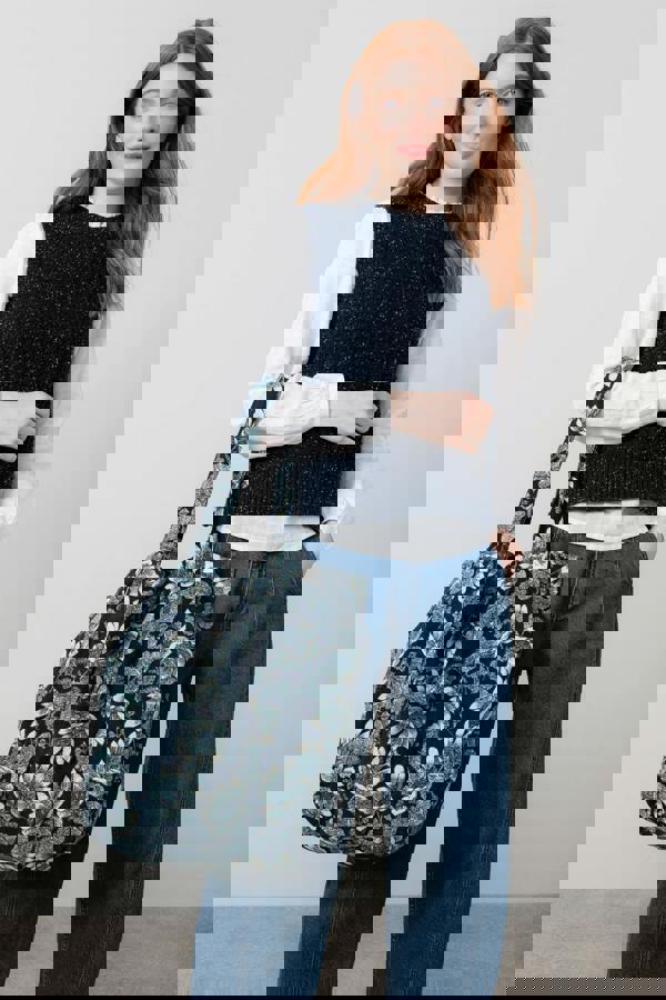 Lily & Me Jumbo Cord Tote Bag Navy