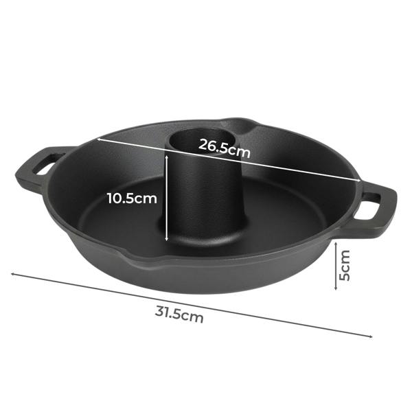 Toque Chicken Roaster Stand Cast Iron BBQ Pan Non Stick Beer Can Turkey Holder