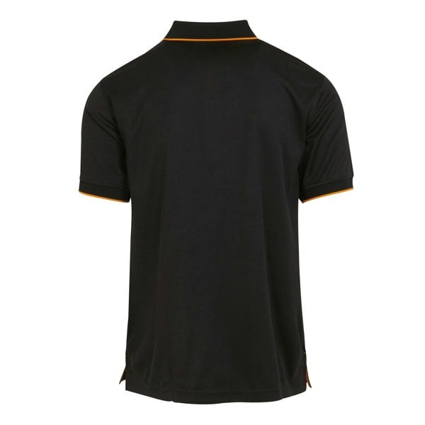 Regatta Mens Navigate Short-Sleeved Polo Shirt - Black/Orange Pop