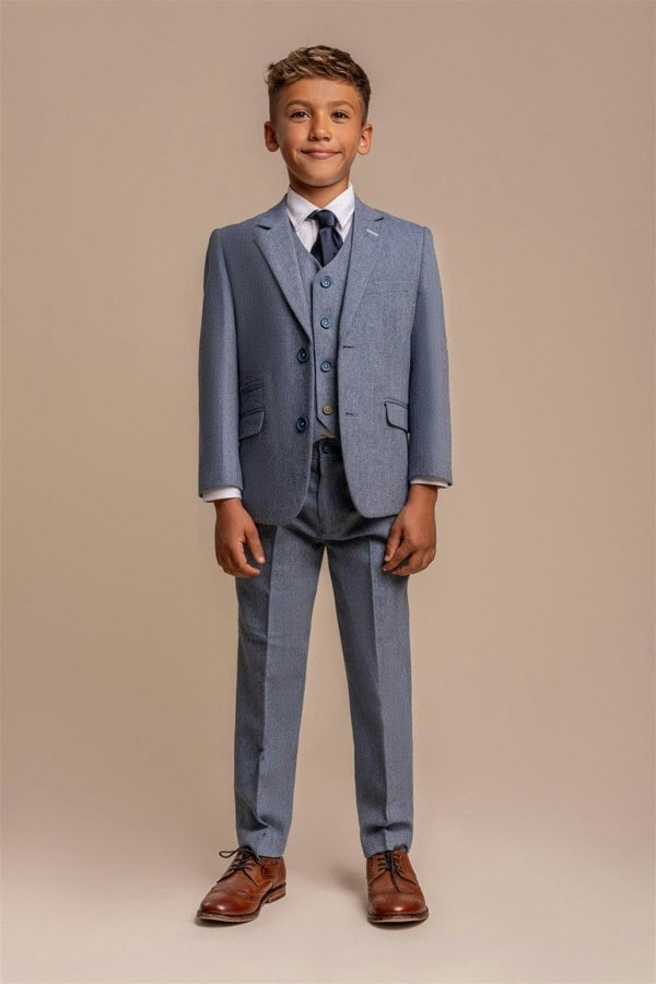 House of Cavani Wells Blue Boys Three Piece Suit