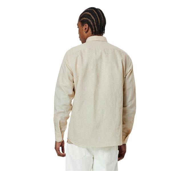 Boss Mens Geometric Pattern Regular Shirt - White - 