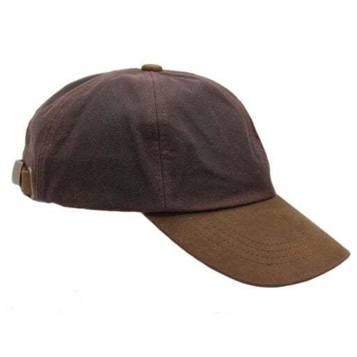 Heather Hats & Accessories Water Resistant Waxed Cotton Baseball Trucker Cap, Cotton Lining, Outdoor Wear, Brown