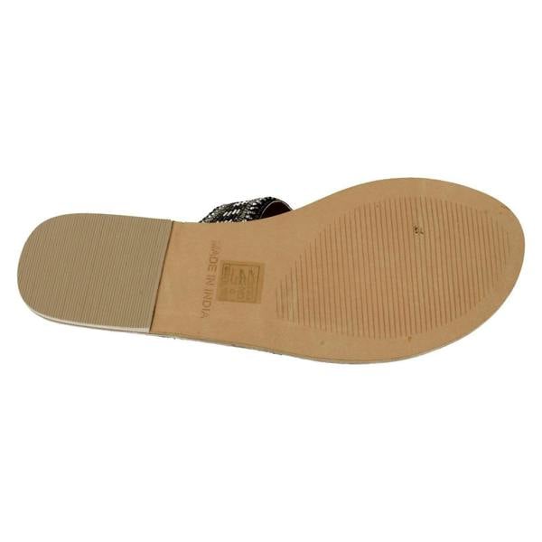 Spot On Ladies Spot On Leather Collection Beaded Toe Post Sandals