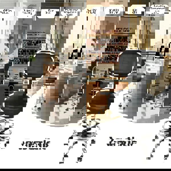 Levede Swivel Drafting Chair Low Back Round Rolling Stool Height Adjustable