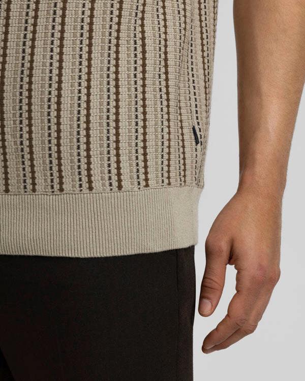 Steel & Jelly Bow - Stripe Knitted Polo Shirt