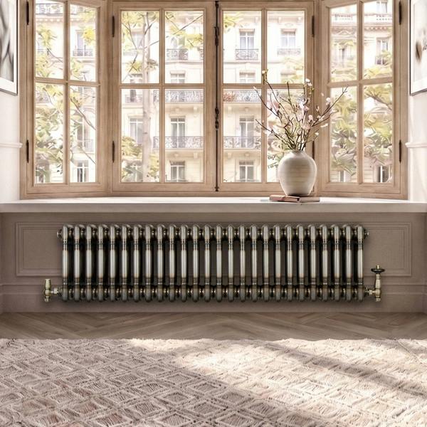 Monstershop Traditional 3 Column Radiator - 300 x 1010mm - Raw Metal