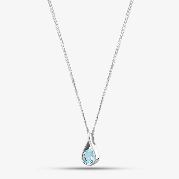 T. H. Baker Silver Blue Topaz Necklace GK-P146T
