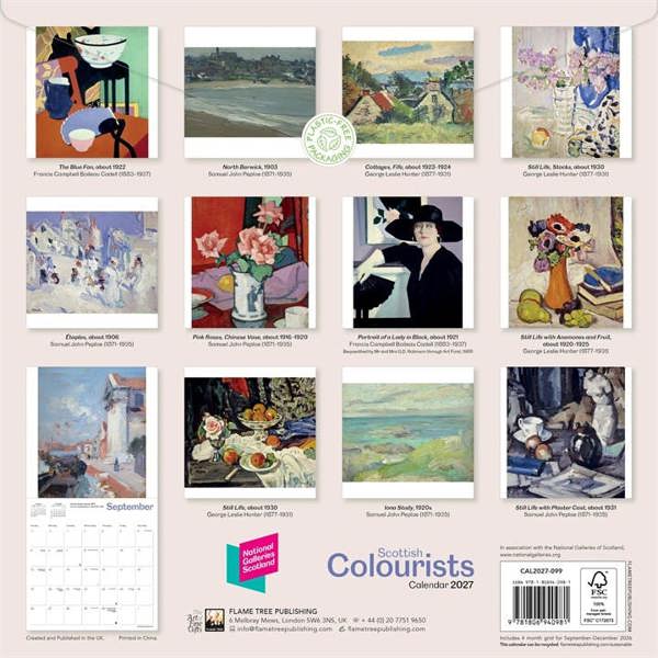 National Galleries Scotland, Scottish Colourists Calendar 2027, Wall Calendars, Month To View, Art, Gift