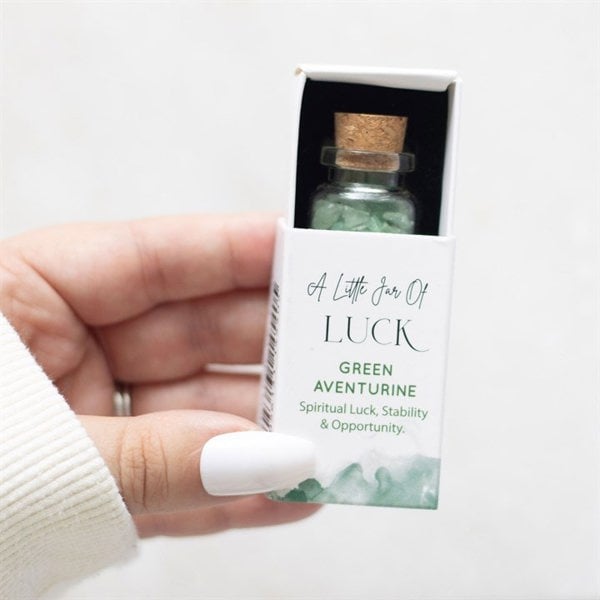 Serano Jar of Luck Aventurine Crystal in a Matchbox