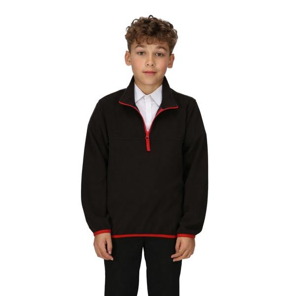 Regatta Professional Childrens/Kids Microfleece Half Zip Fleece Top - Black - 