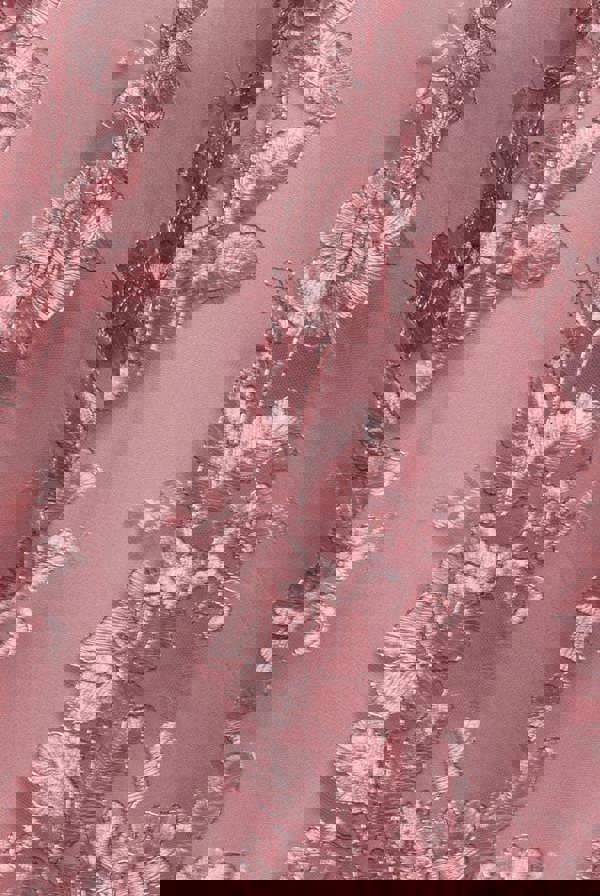 Scalloped Neck Embroidered Lace High Low Midi Dress - Pink DR4265