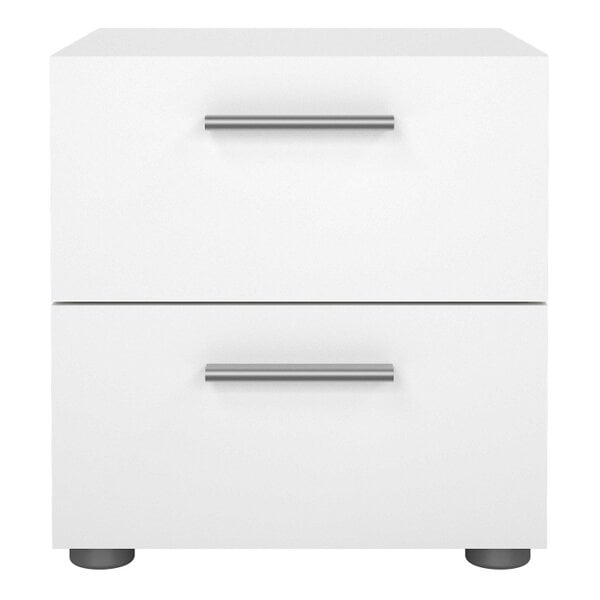 Wyld Haus Daejeon White Wooden Bedside 2 Drawers