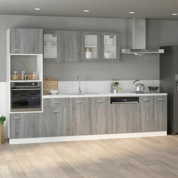 Berkfield Sink Bottom Cabinet Grey Sonoma 80x46x81.5 cm Engineered Wood